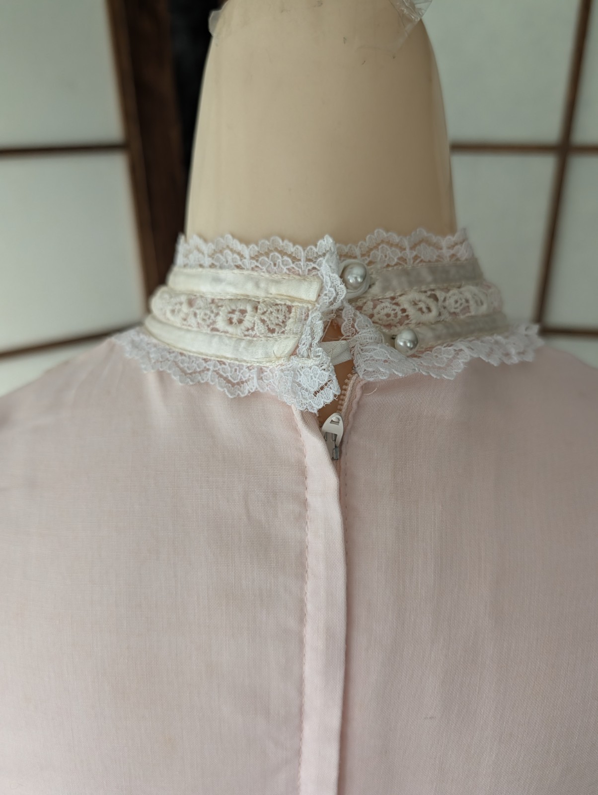 Gunne Sax by Jessica 1970s Maxi Dress Wedding Prairie Blush Pink RARE XS