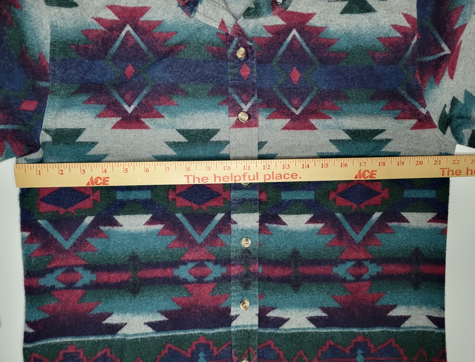 VTG Cabela’s Fleece Shirt Women’s Large Flannel Button Up Aztec Southwestern 90s