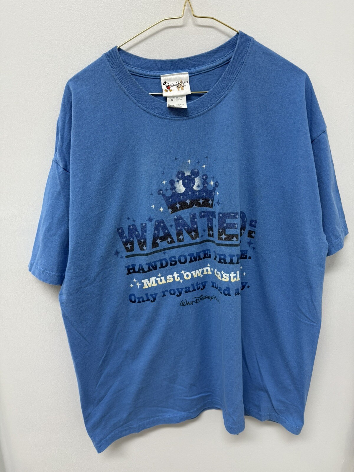 Walt Disney World Wanted Handsome Prince Must Own Castle Royalty Blue XL