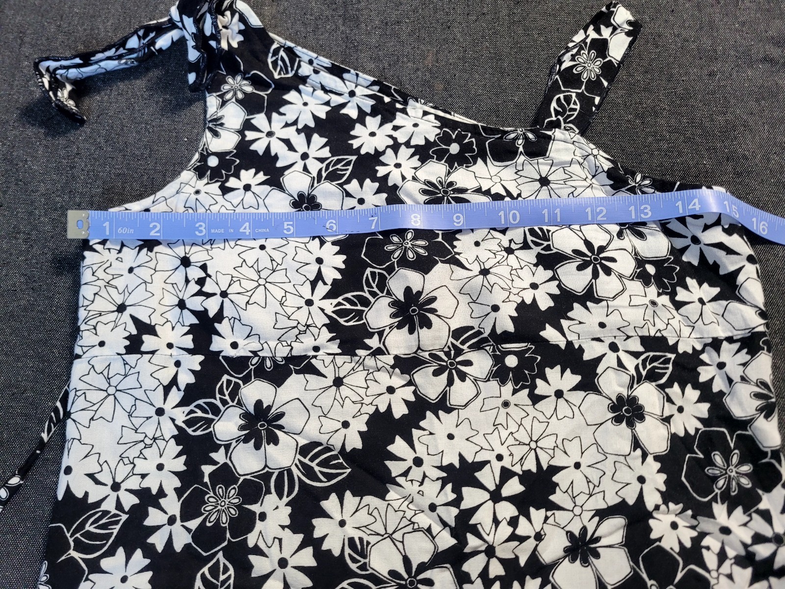 Vintage 80s 90s Black White Floral Mini Dress Ruffle Hem Amy Byer Summer XS/S