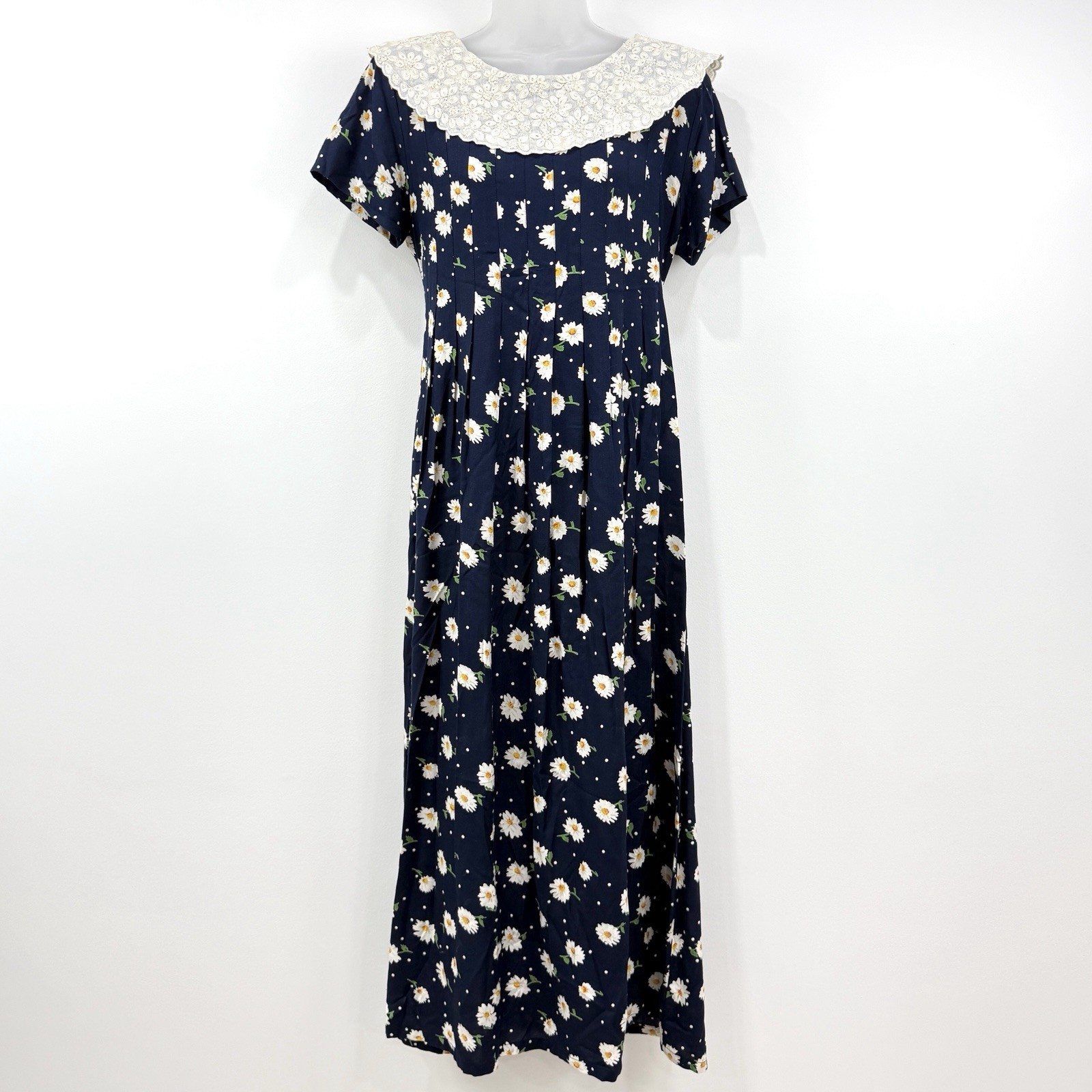 VTG Sarah Elizabeth Dress Women’s 10 Sunflower Cottagecore Prairie Peasant Beads