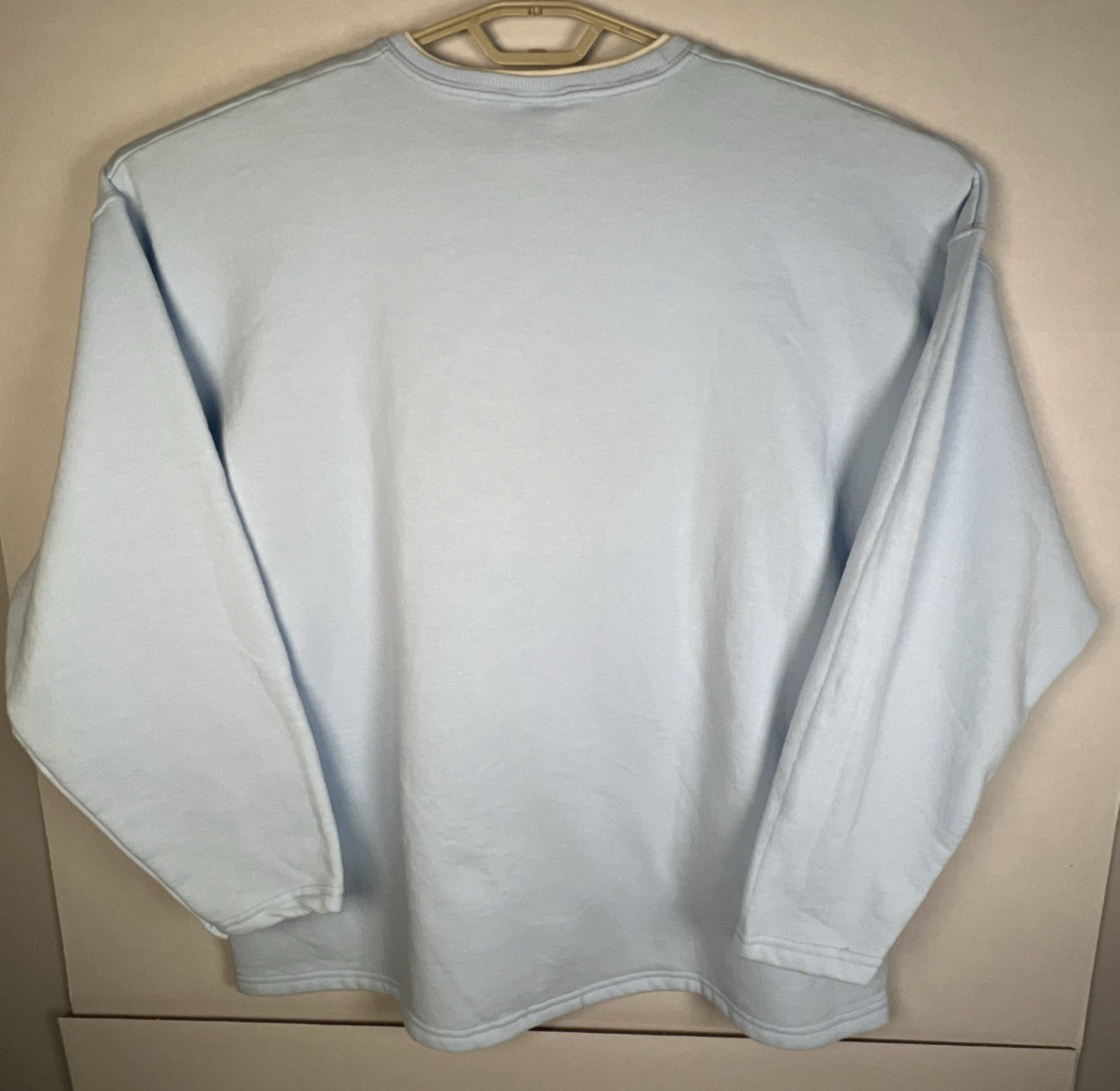 90s Endless Designs Snowman Sweatshirt XL Light Blue Embroidered Winter Holiday