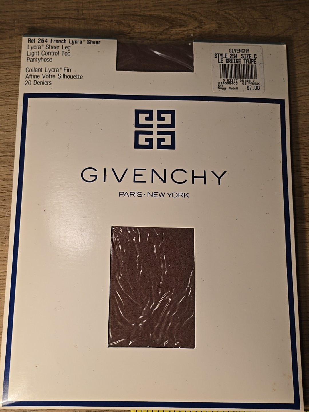 Givenchy French Ultra Sheer Leg PantyhoseTAUPE Size C Light Control Top 264
