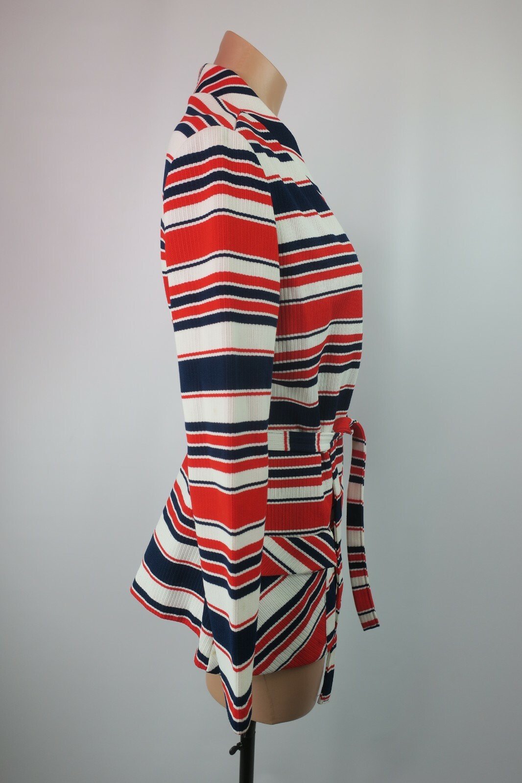 Vtg 60s JCPenney Patriotic 4th of July Jacket Fashions Striped Red White Blue M