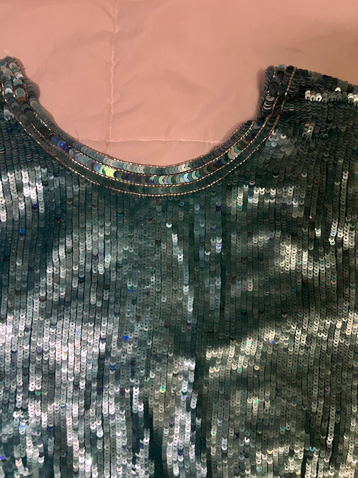 Naeem Khan Riazee Nights Blue Silver Beaded Evening Formal Dress M