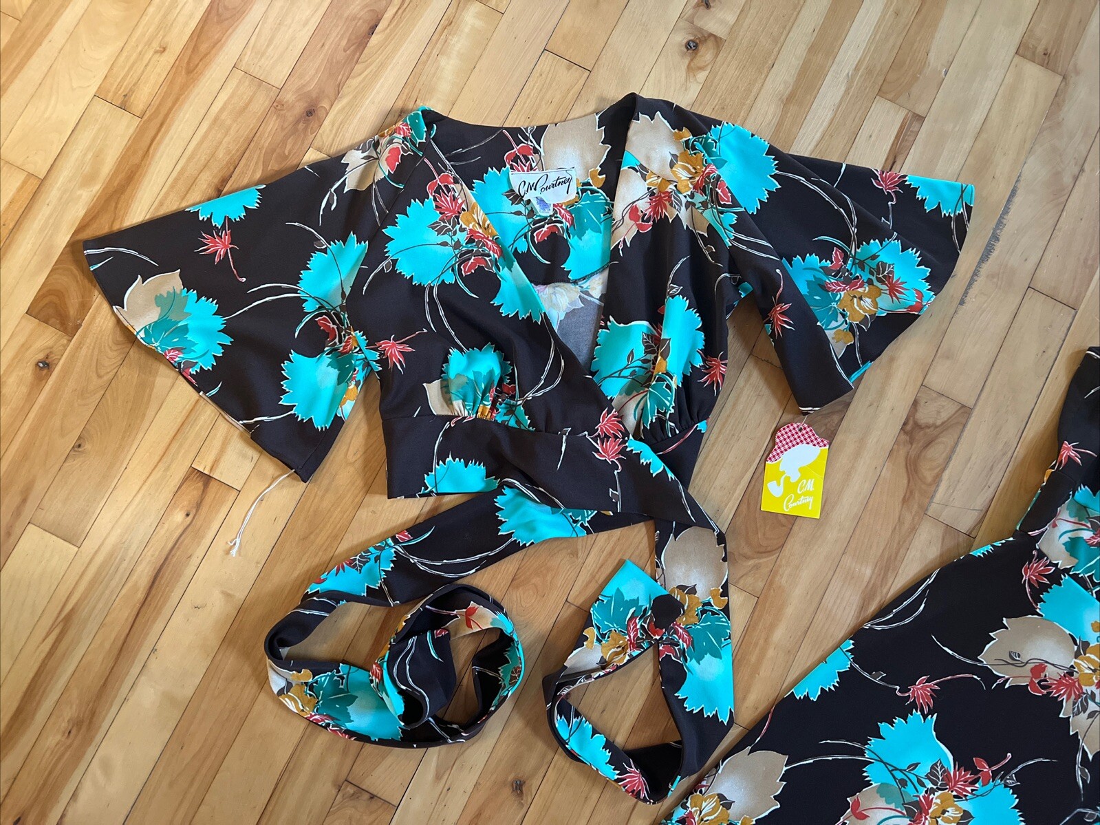 C.M. Courtney Vintage Maxi Dress & Cropped Wrap Jacket USA Made Women’s 9/10