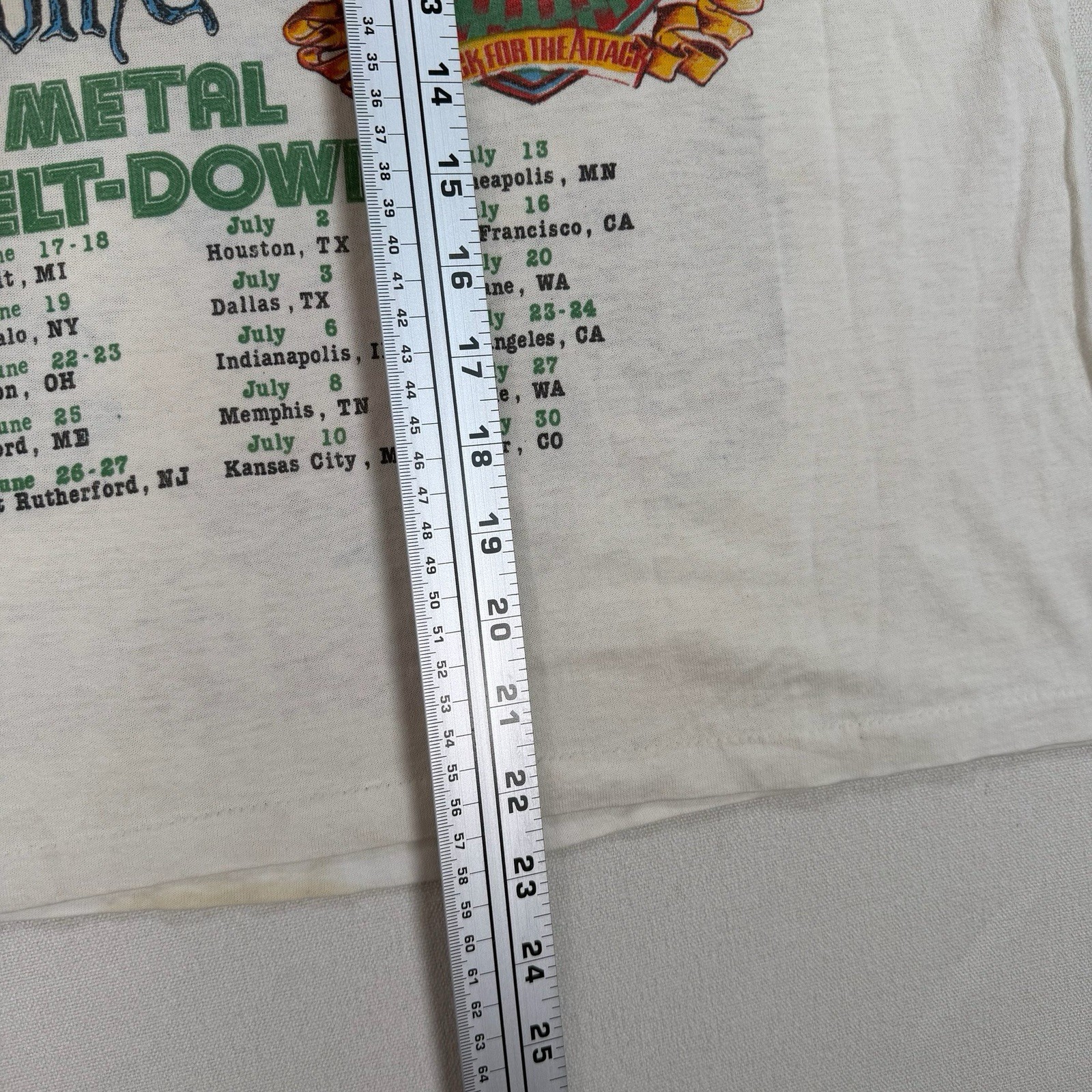 Vintage 1988 Monster Of Rock Tour Shirt Metallica Van Halen Scorpion Band Shirt