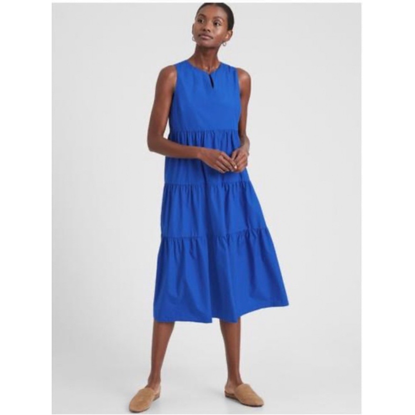 Banana Republic Poplin Tiered Dress