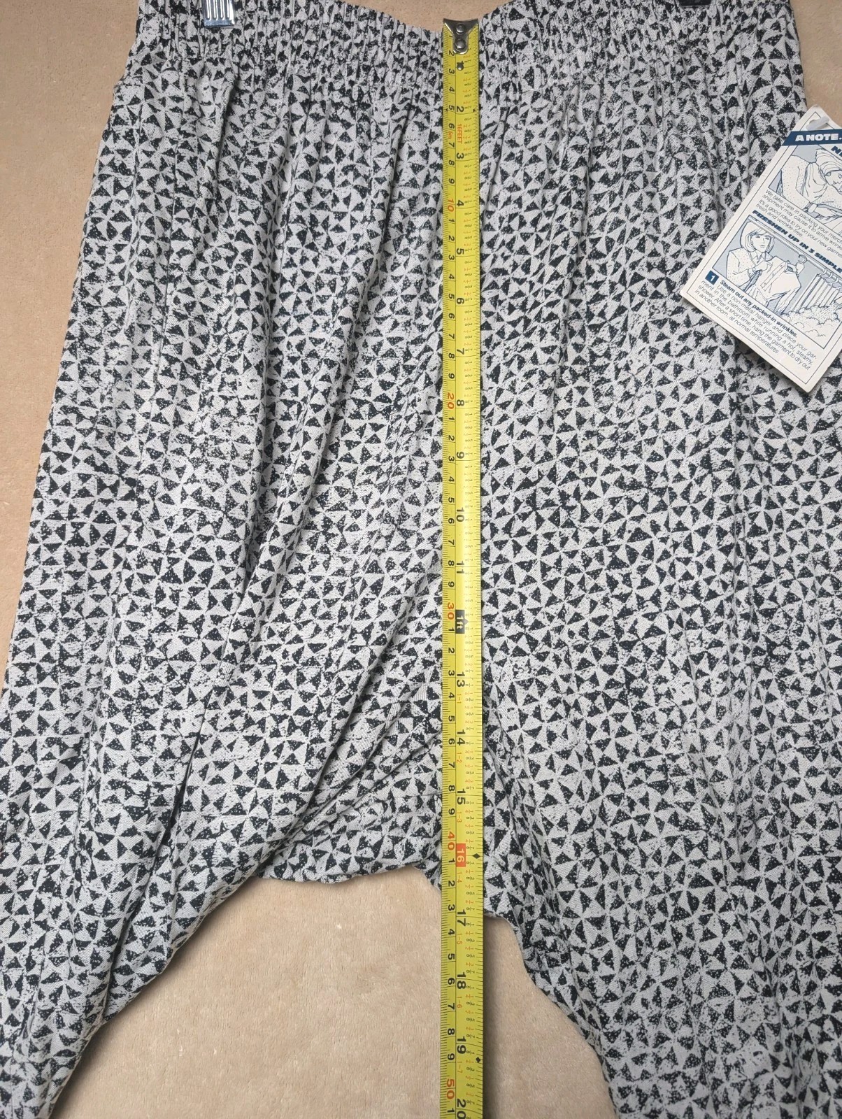 NWT Vintage 80s Women’s Venezia Vitale Trouser Abstract USA MADE Sz 2 Very Light