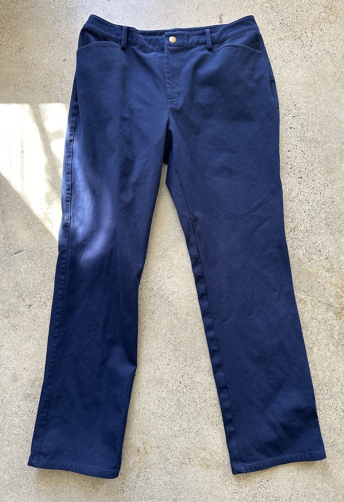 Vintage Polo Ralph Lauren Navy Blue Cotton & Elastane Metal Button Pants Sz 10