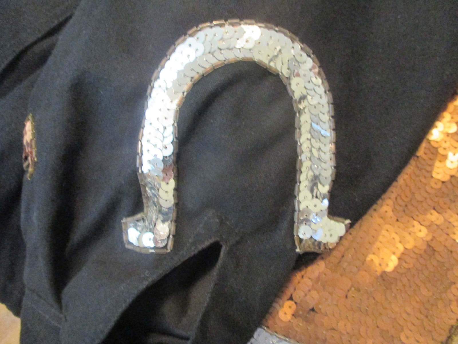 VTG MODI DENIM SEQUIN WESTERN HORSE HORSESHOES EQUESTRIAN WOMENS JACKET SML 6-8