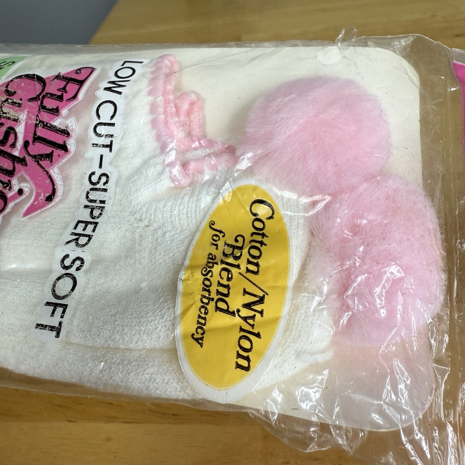 VTG Pom Pom Ankle Socks With Pink Pom Poms 9-11 NIP NOS Golf Tennis Read