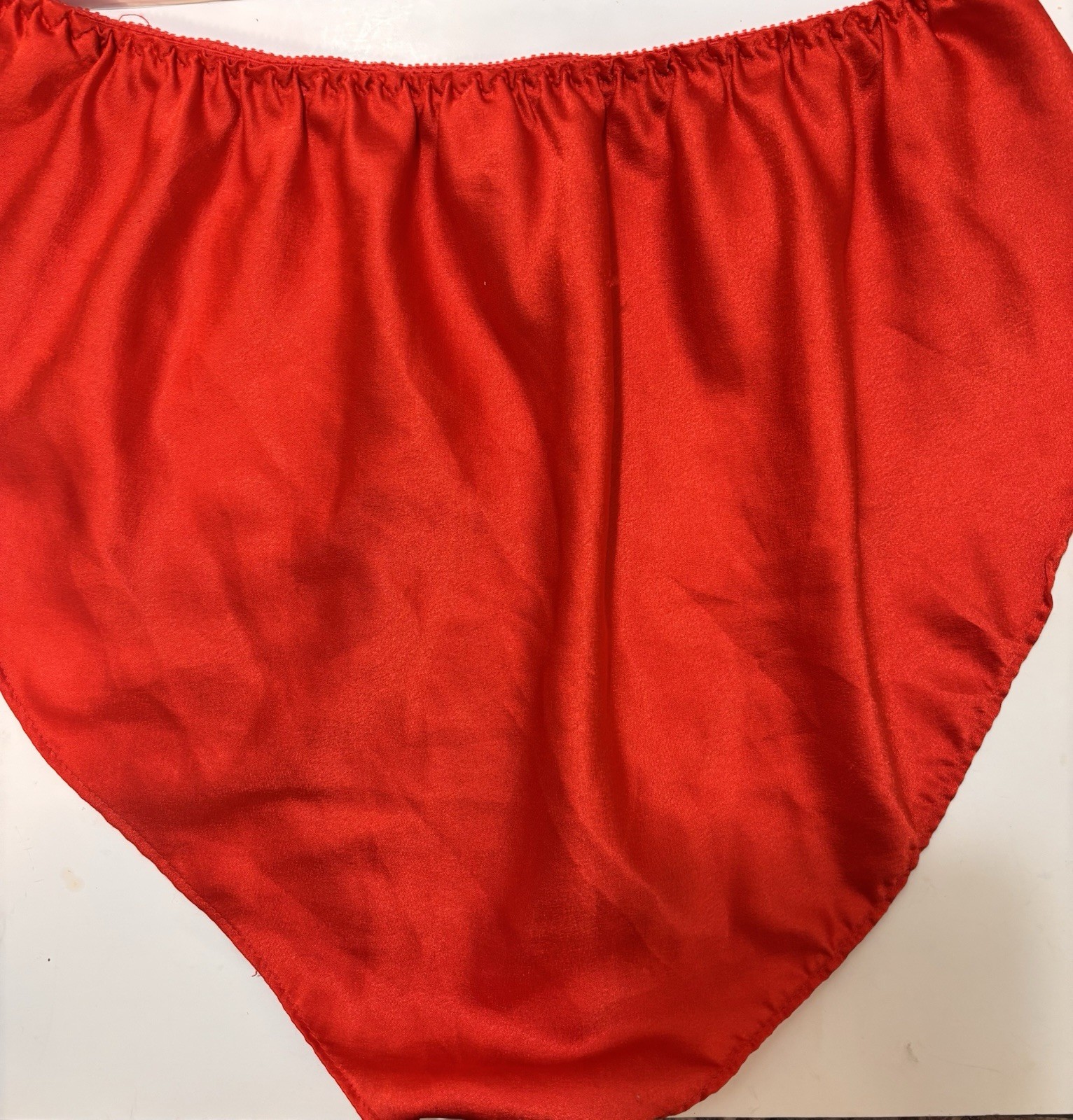 VTG Glossy RED Satin Shiny high cut flutter sissy tap panties XXL to 44” waist