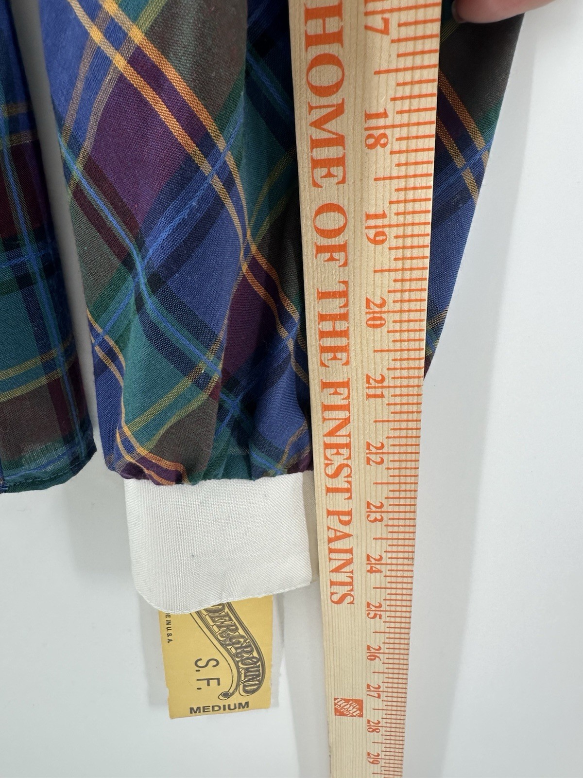 VTG 80s Underground SF Plaid Blouse Puff Sleeve Edwardian Revival Cuffs AB10 NWT