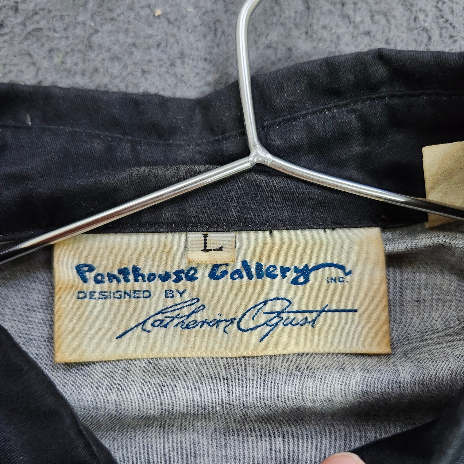 Penthouse Gallery Katherine Ogust Black Rainbow Stripe Tunic Shirt Large USA