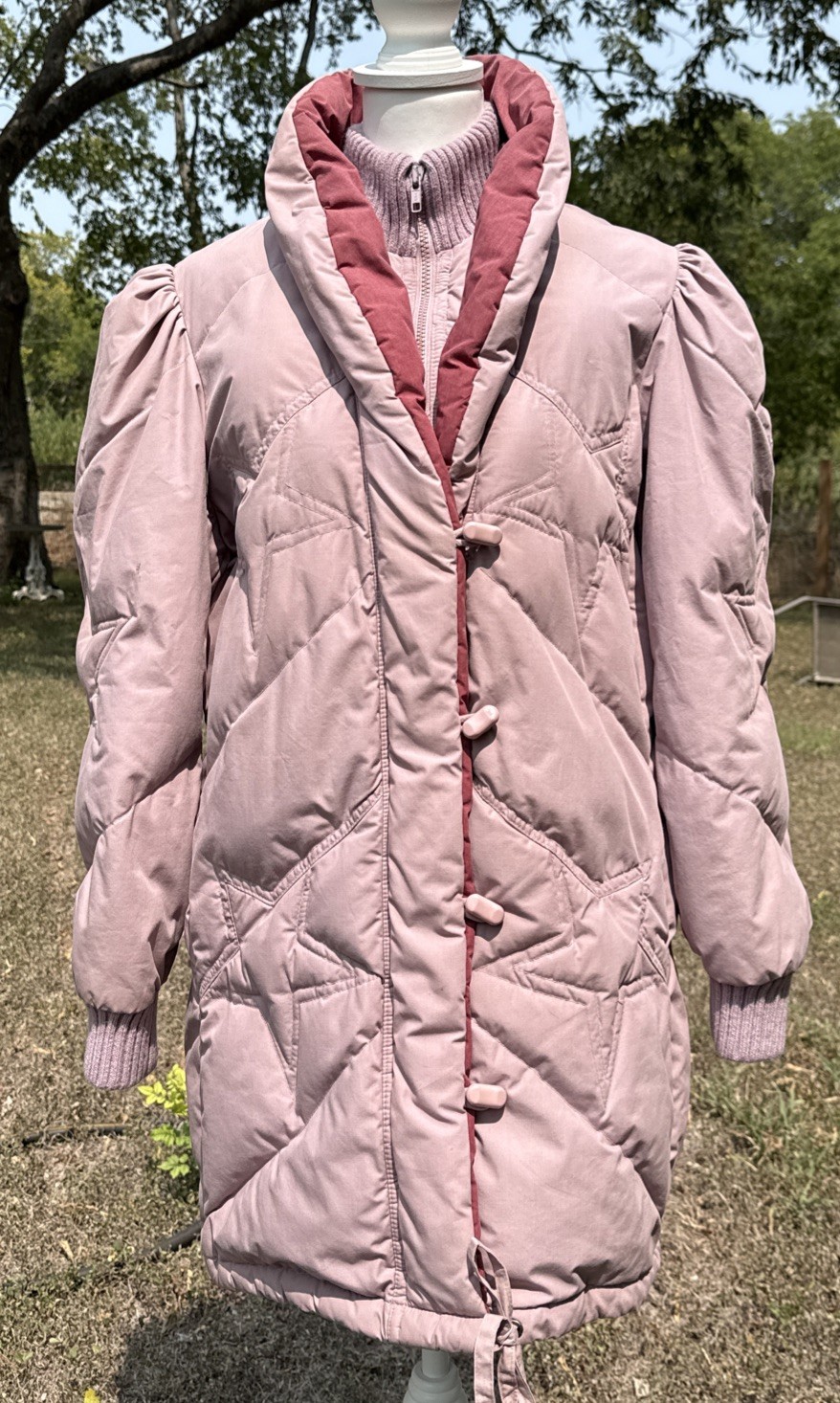 VTG Puffer Coat Freddi Gail Size M 70s-80s Mauve Light Purple Duck Down Filled