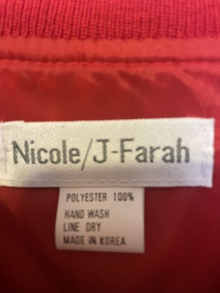 Vintage NICOLE/J-FARAH 1980’s Shiny Red Confetti Bomber Jacket Mint Condition