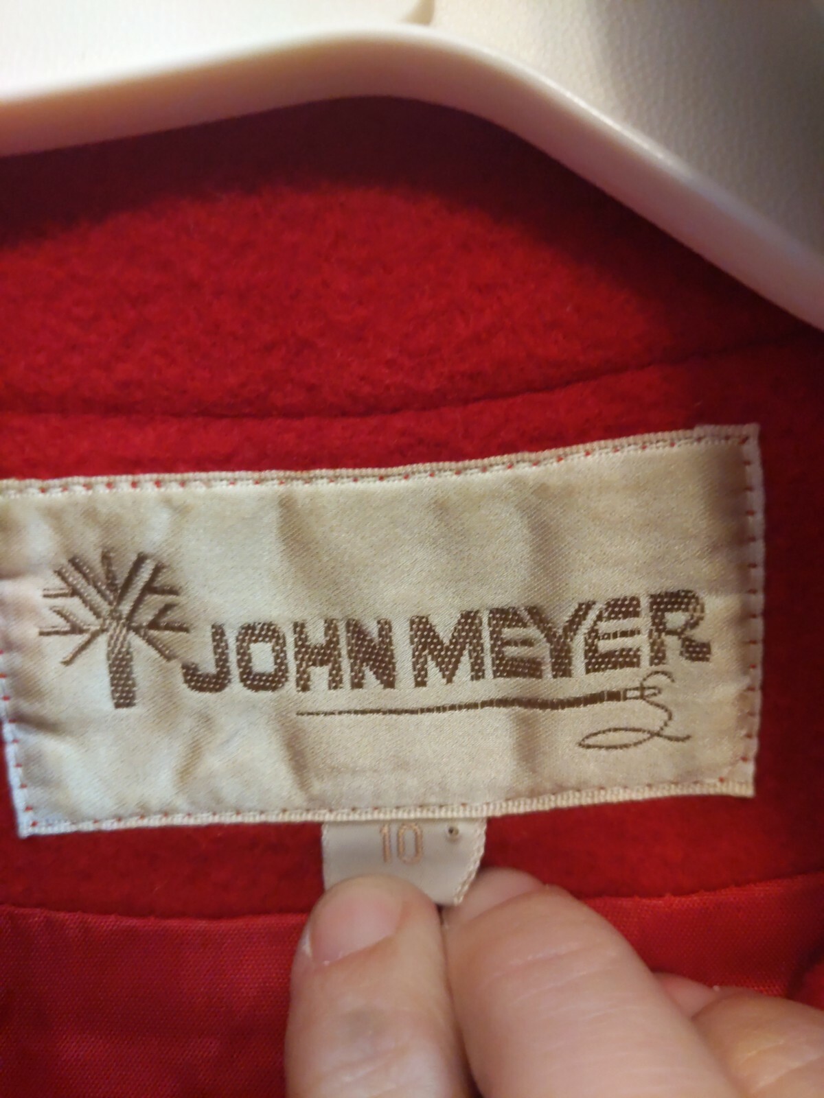 Vtg John Meyer Red Peacoat 100% Wool Sz 10