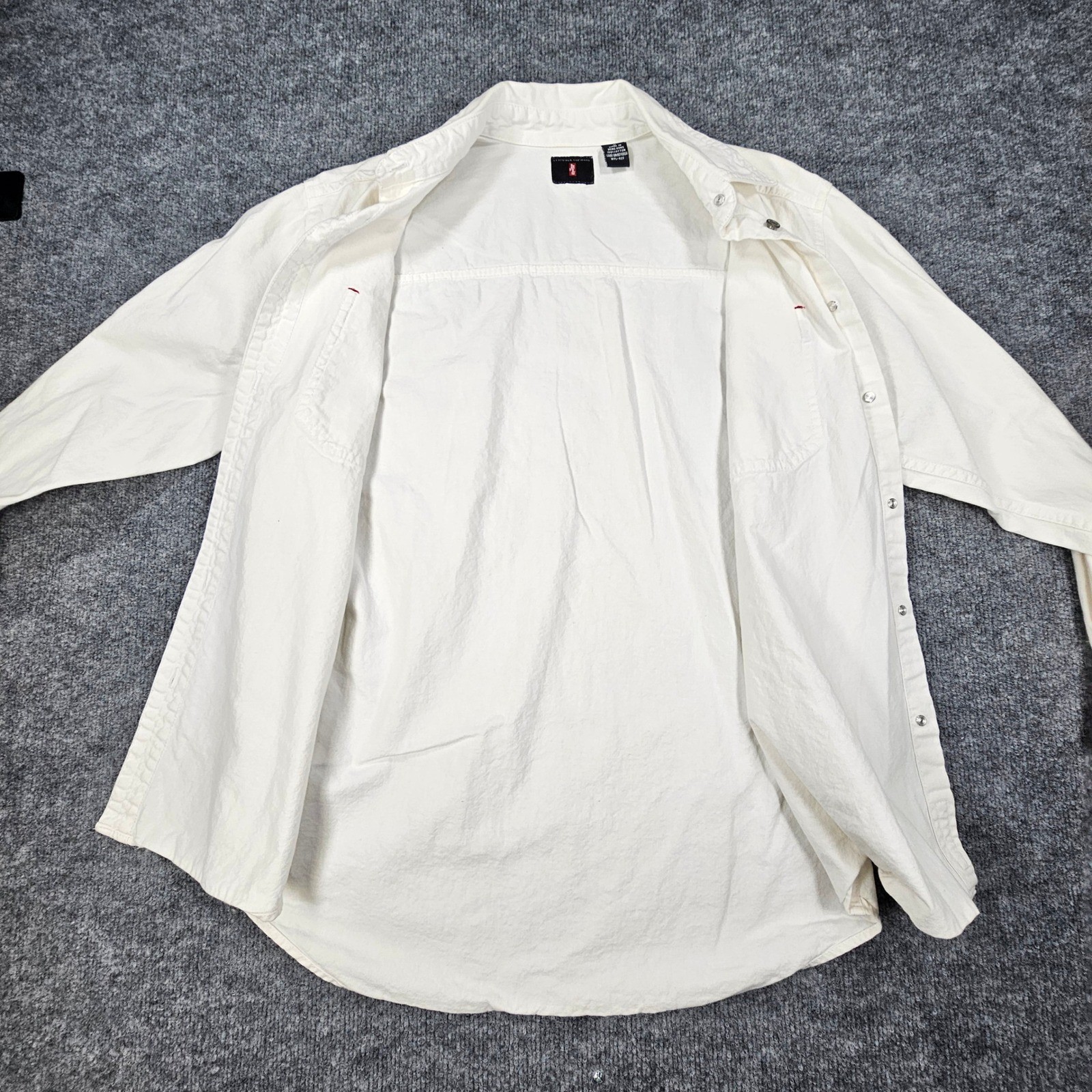 Vintage 90s Levi’s Red Tab White Denim Shirt Womens Medium Oversized Unisex 1998