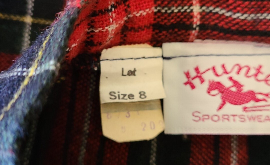 Vintage Hunter Sportswear Wool Plaid Tartan Skirt Kilt Womans Size 8