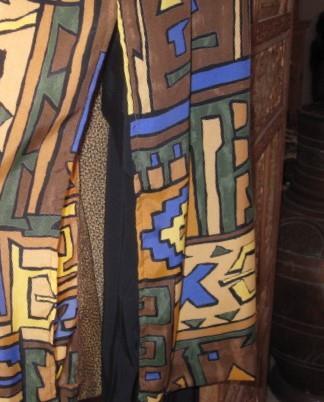 A.K.F. New York Gorgeous Vintage Duster/Topper Bold Geo Aztec Print Open Front