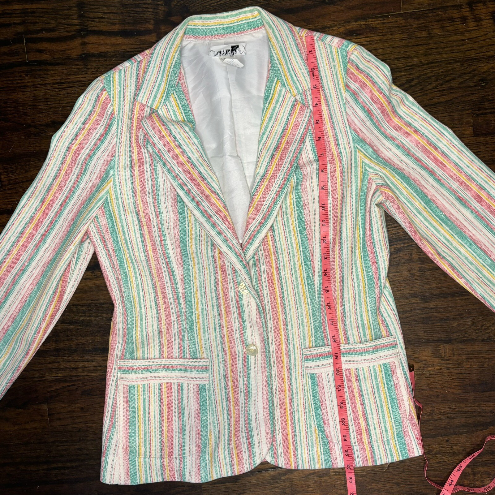 Vintage JO HARDIN Multicolor Blazer Sz 14 Women Professional Brunch Work Office