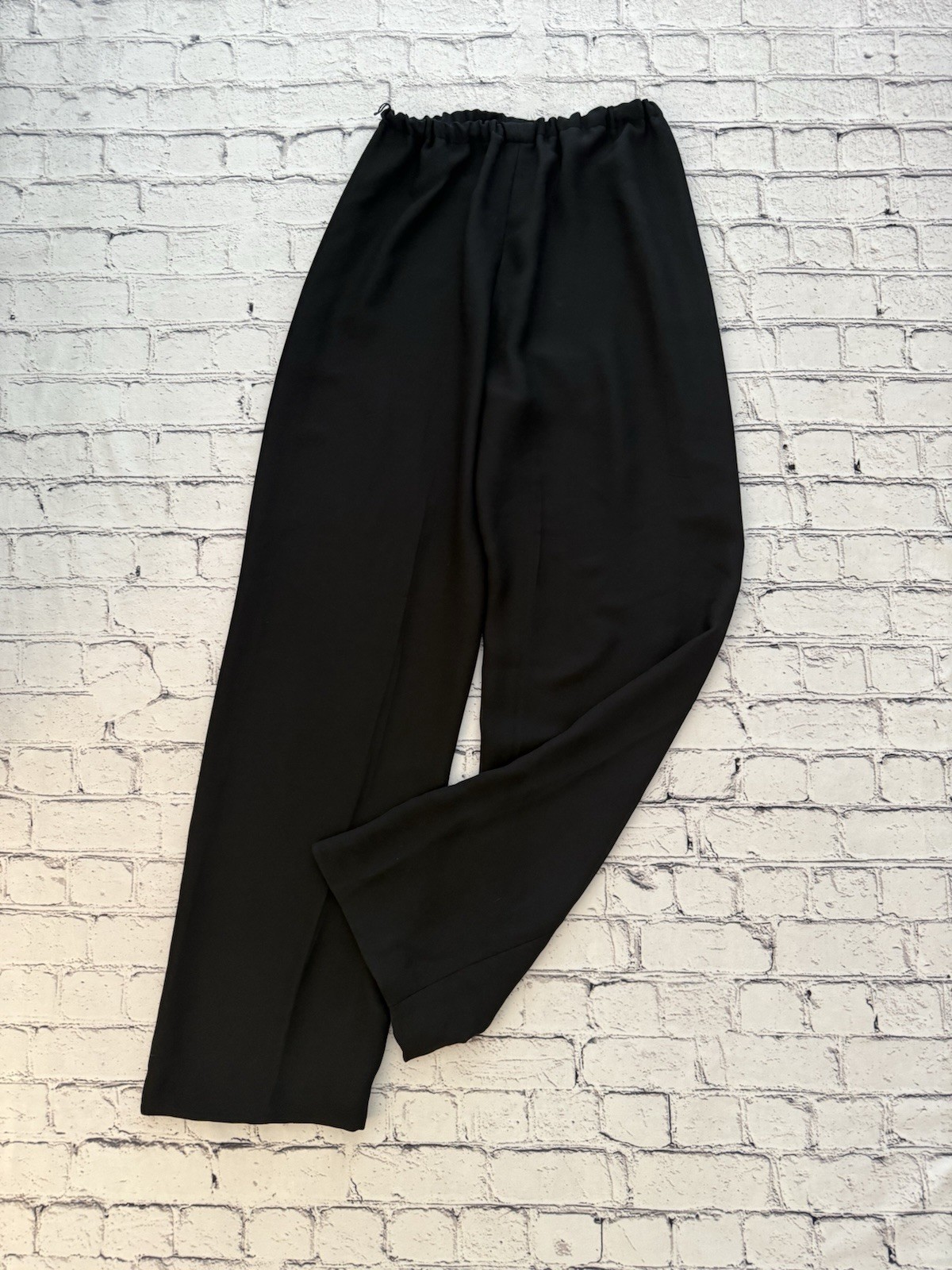 Rare Vintage Malbe Womens Black Chiffon Pants Union Made Size Small Inseam 29″