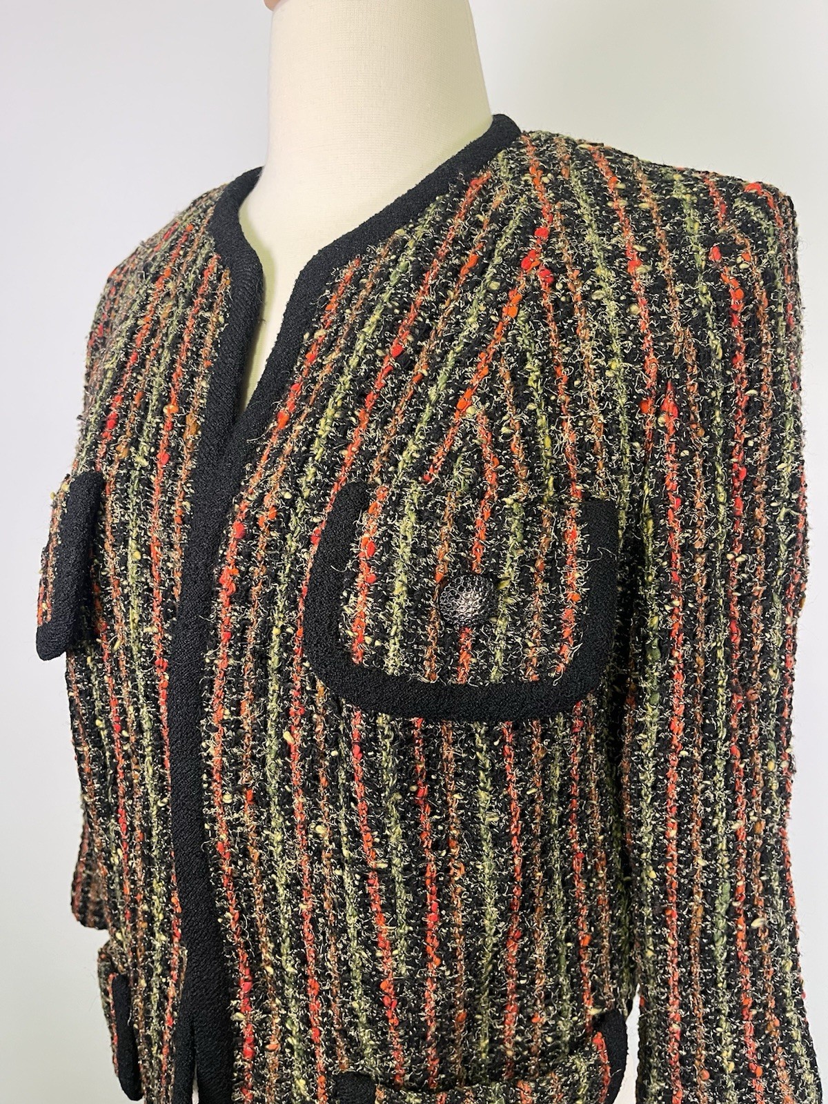 VTG 50s Lesur Paris Fabric Custom Boucle Jacket Tailored Cropped Tweed Designer