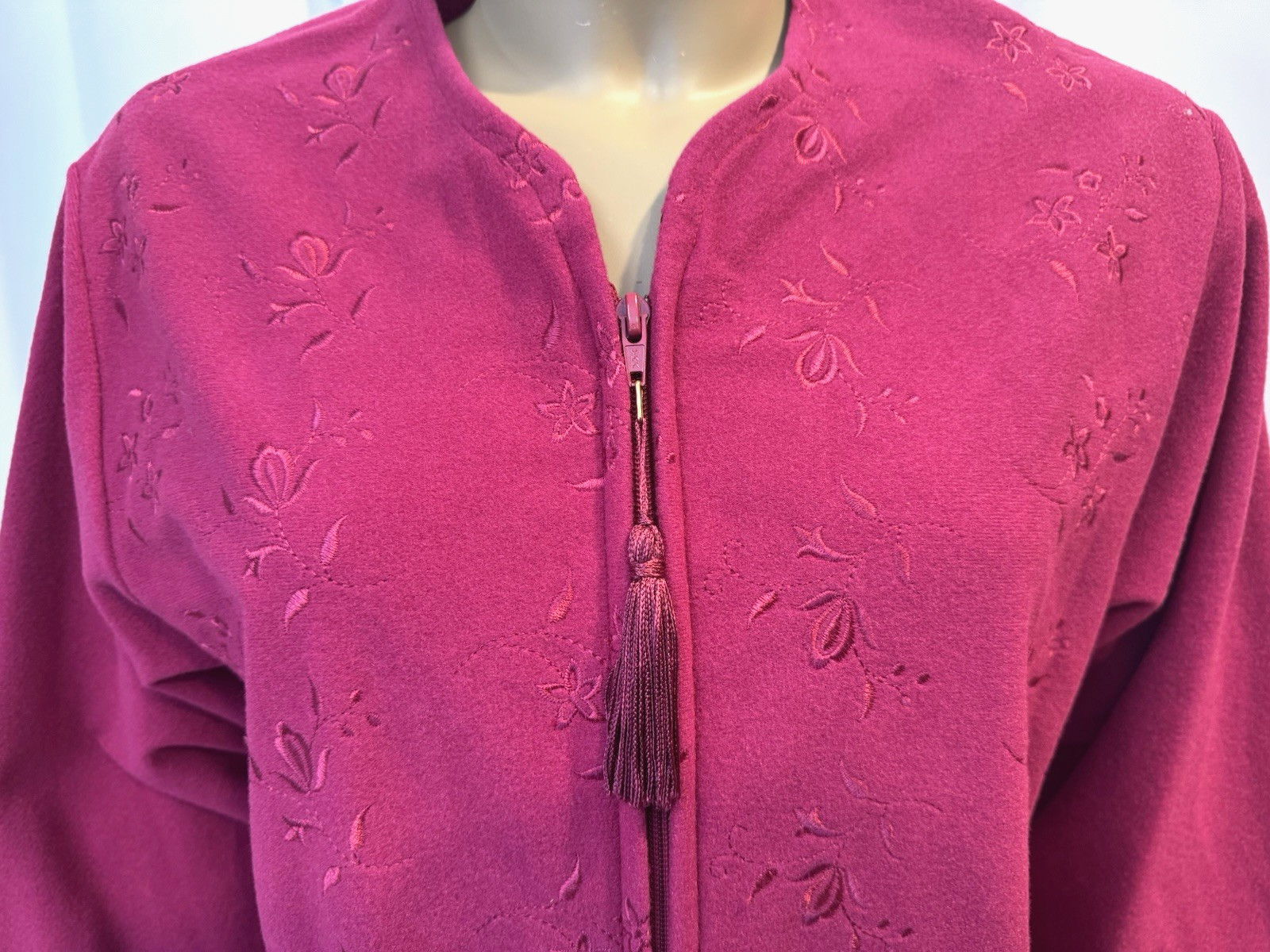 VTG Shadowline Bed Jacket Robe Embroidery Details NOS w/Tag 80’s Cottagecore S/M