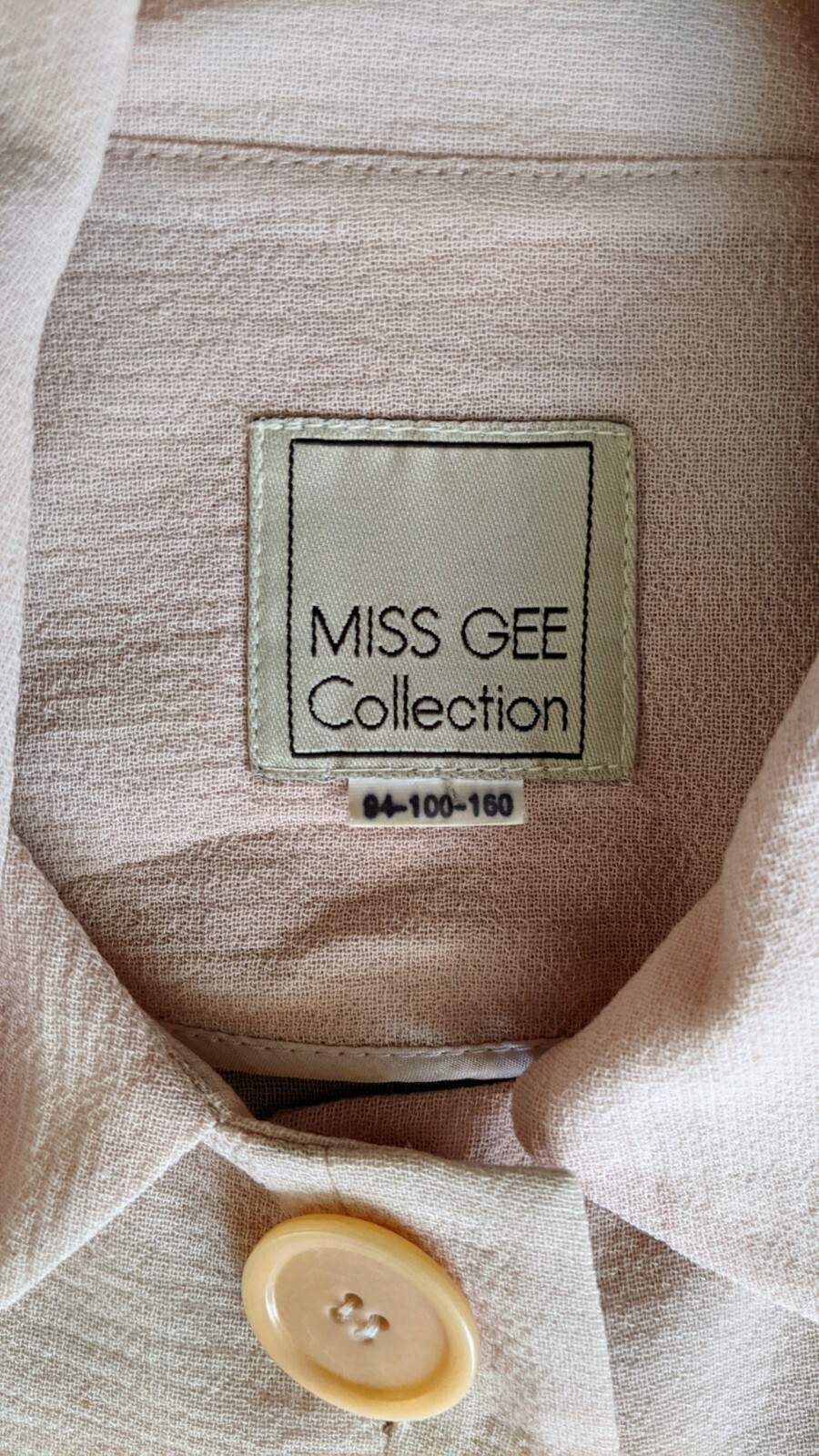 Pastel Pink Wool Georgette Crepe Chiffon Semi Sheer Blouson Jacket gauze M/L