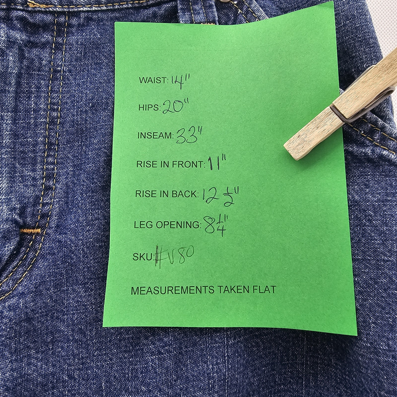 Vintage Calgary Women Size 3/4 X 34 Blue Denim Relaxed Fit Jeans