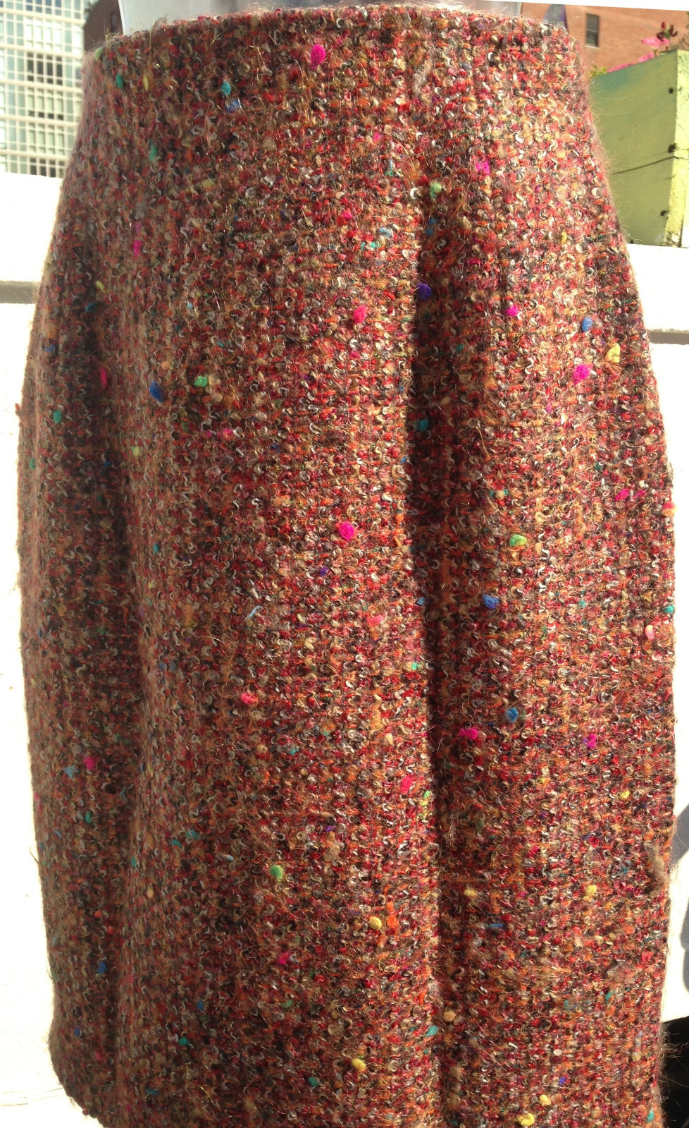 BERGDORF GOODMAN Mohair Skirt Hi Waist Jennifer George Boucle Nubby Tweed 8