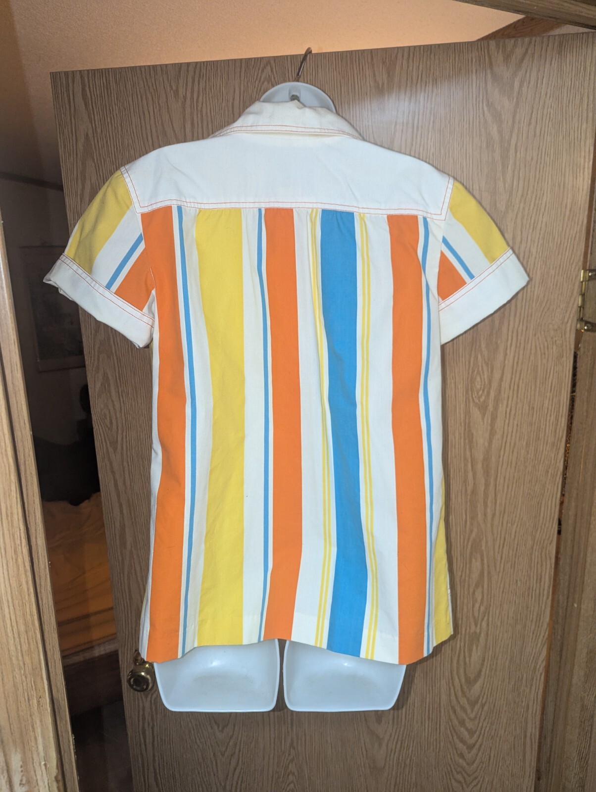 Vintage 70s The Strawberry Plant Dorothy Schoelen Striped Collared Shirt