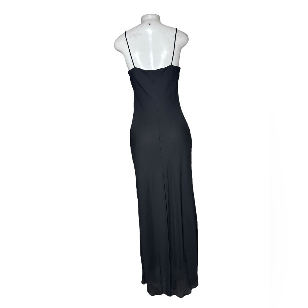 Vintage 90’s Y2K ONYX Nite Black Draped Gown Long Dress | Size 10 | Made in USA