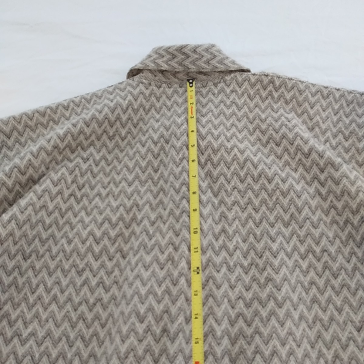 Women’s Collared Cape Poncho Shawl With Scarf Herringbone Chevrons One Size