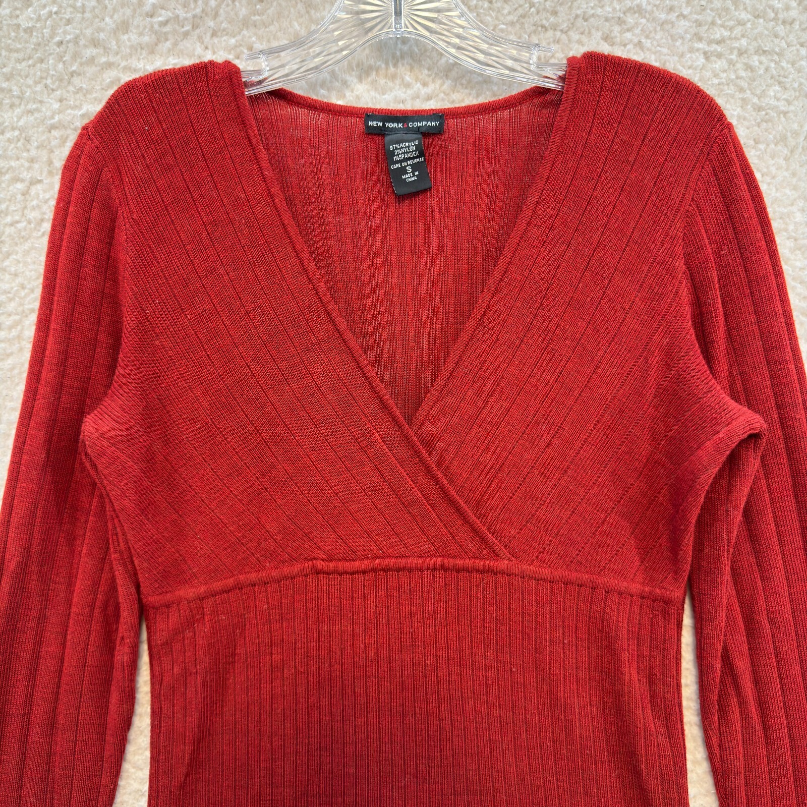Y2K Vintage Top Small Medium Red Knit Long Sleeve Bella Swan Boho Fairy Grunge