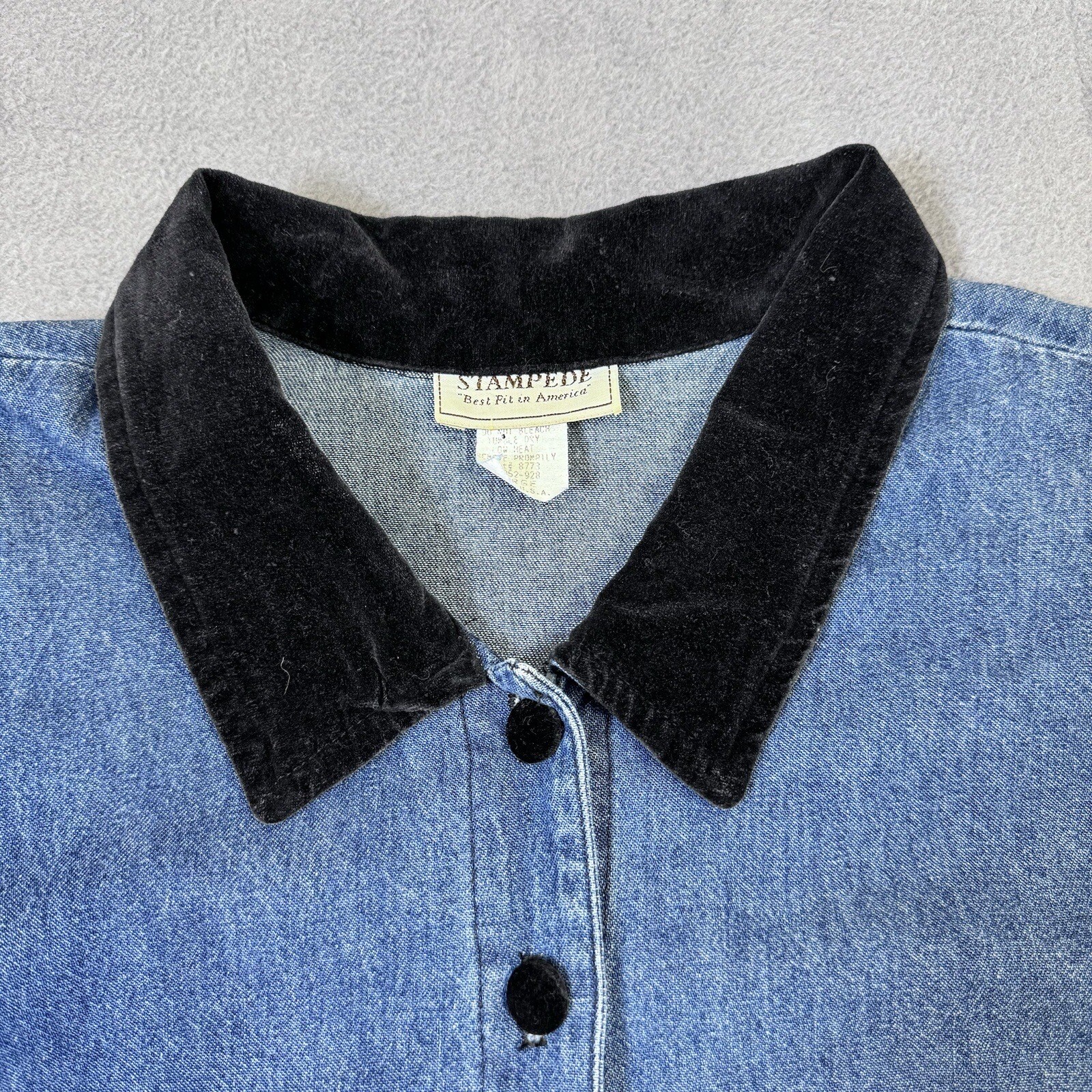 VINTAGE Stampede Denim Jacket, Button Up, USA Made, Western, Women’s Large