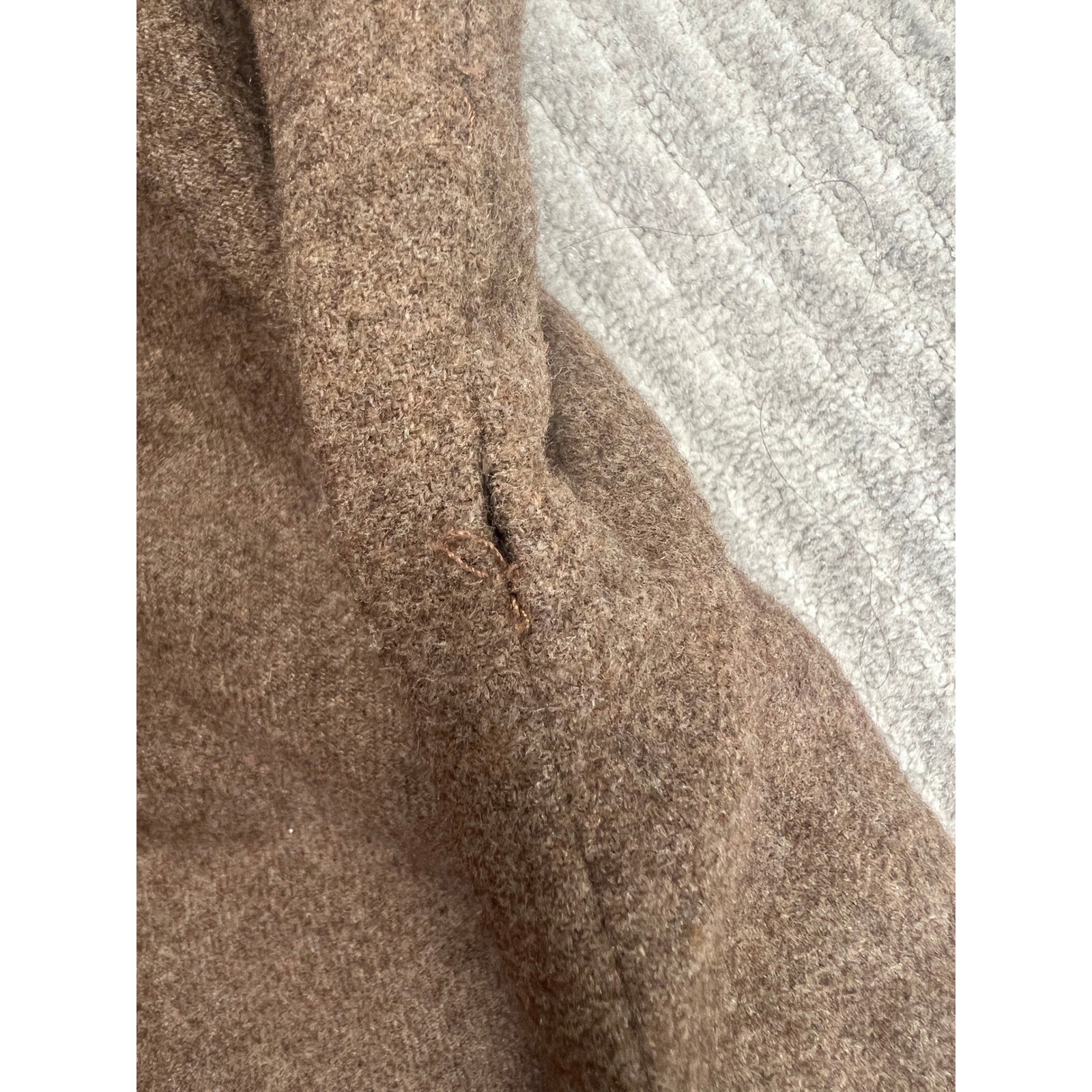 Harrods Dress Womens 38 Brown Wool Blend Midi Italy Cable Knit Button Detail