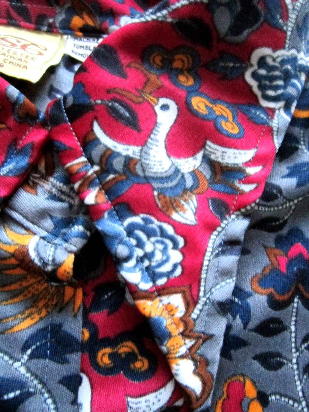 70s Disco vintage dagger point collar top blouse Polyester button up fitted Sz S