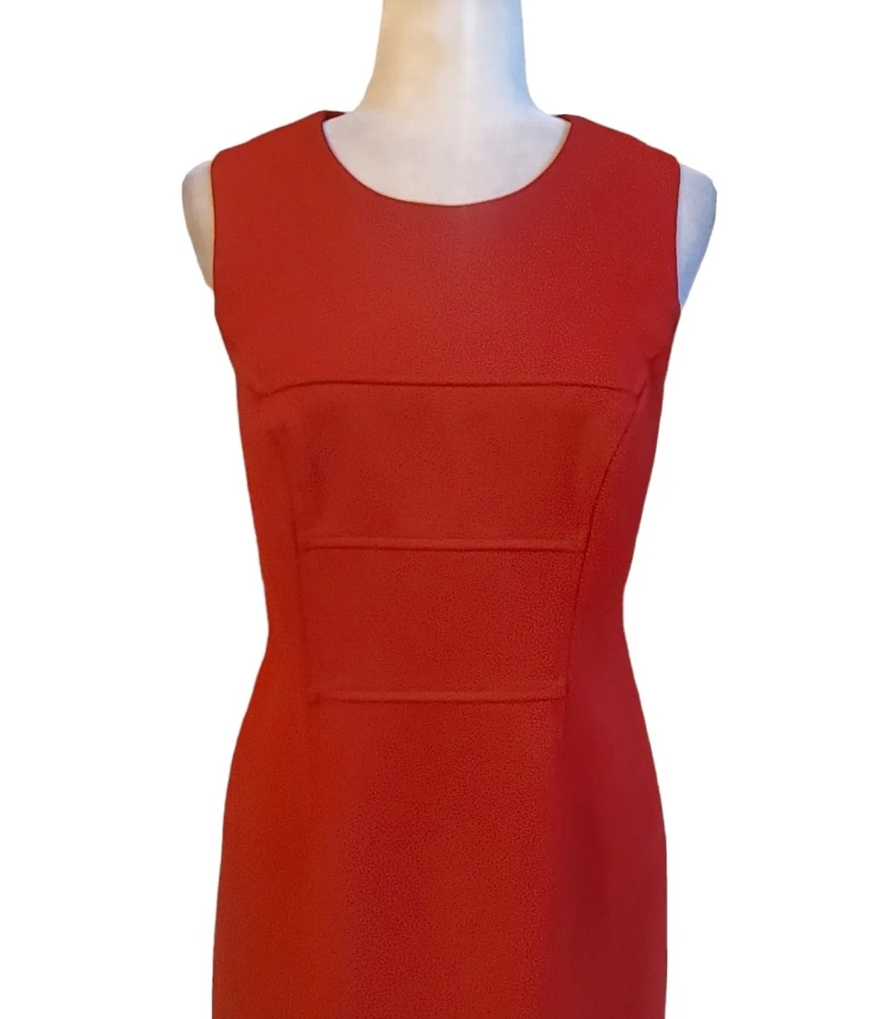 Vintage Boulevard De Paris Red Polyester Sleeveless Sheath Dress Women’s Size 10