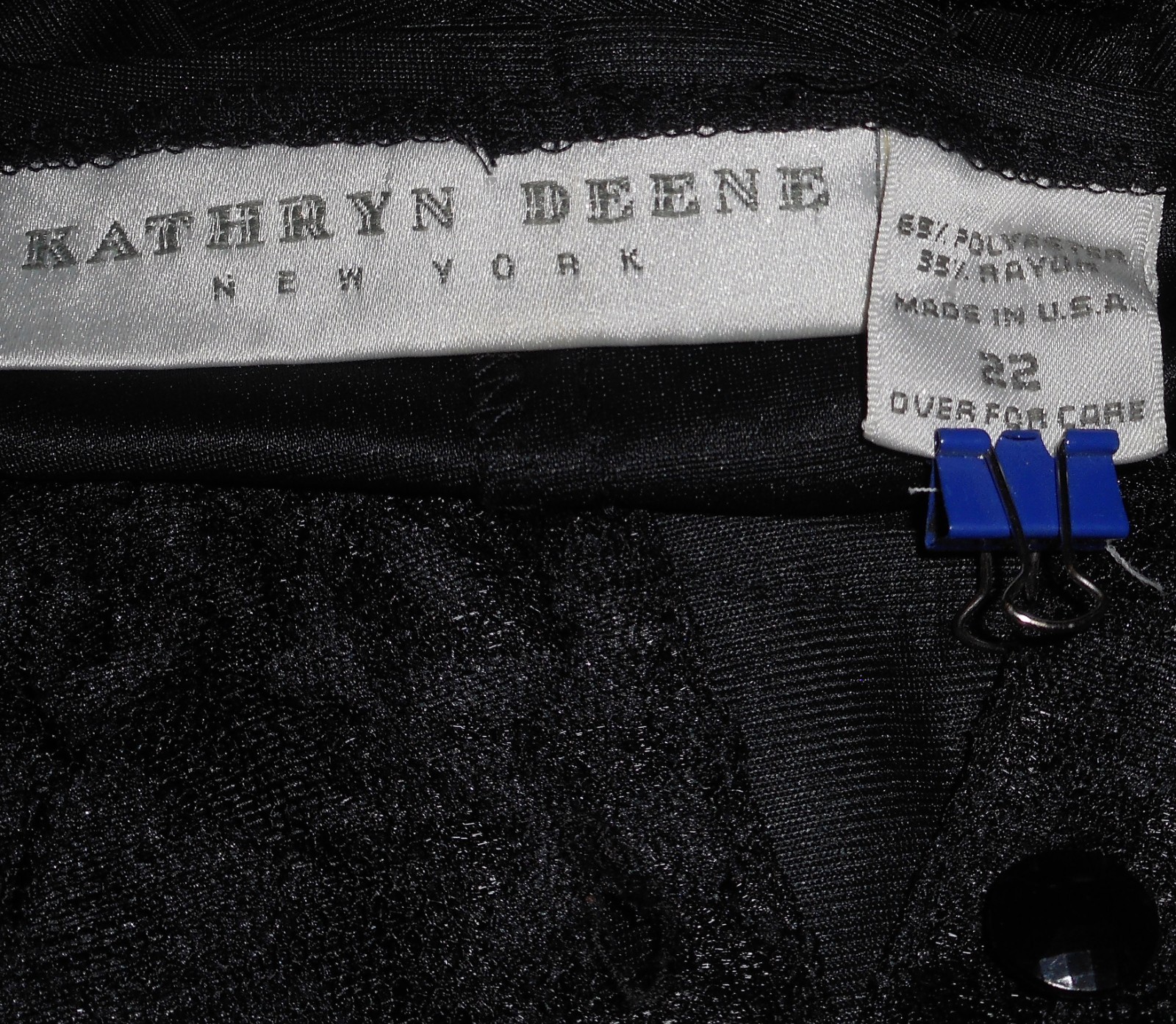 Vtg ‘80s Witchy Lacy Kathyrn Deene Dress w Drop Waist & Shoulder Pads, 22