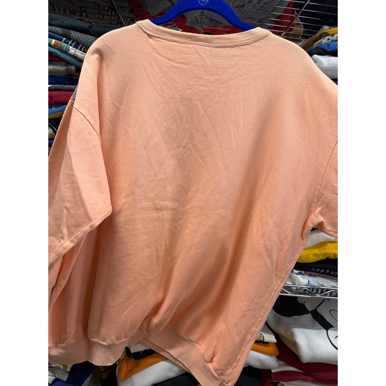 Vintage Queen Bee Raccoon Graphic Sweatshirt Peach Short Sleeve Mens XL 4818