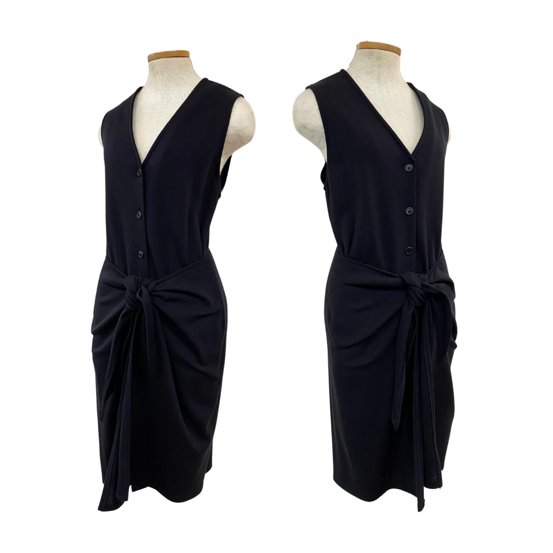 Vtg Vintage 1990s 90s Designer DKNY Boss Babe Business Casual Sarong Dress