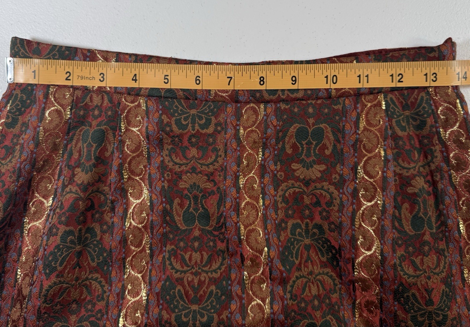 Mary Mcfadden Collection Vintage Metallic Brocade Skirt | Made in USA | Size 8