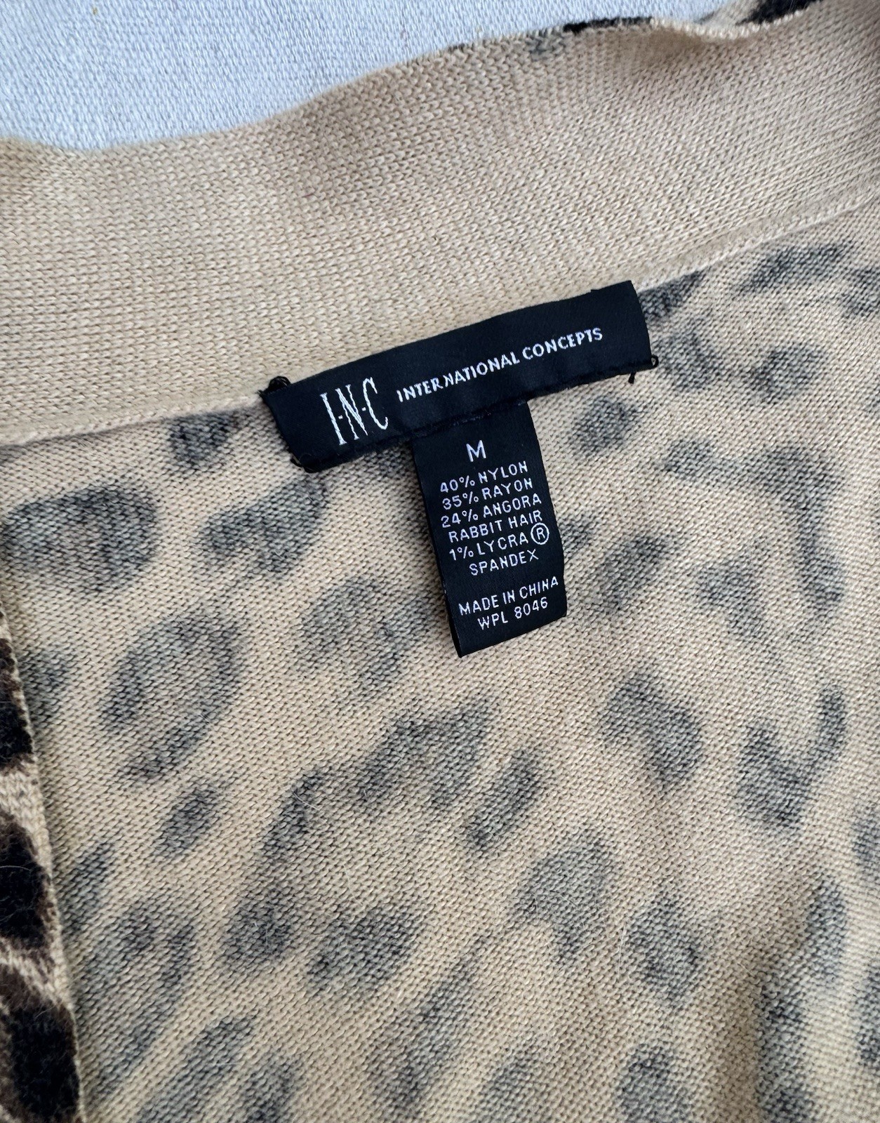 Vintage 1990s Y2K Leopard Print Wrap Top Angora Sweater Animal Print