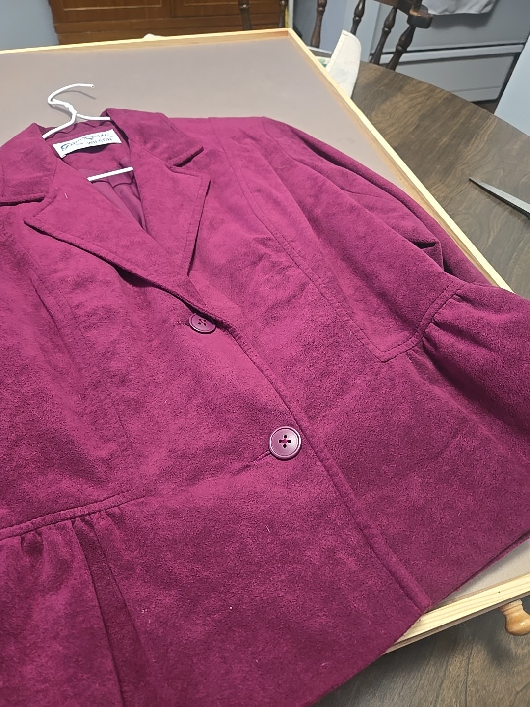 Vintage 70s Gino Rossi Wilson Ultrasuede Berry Blazer Jacket Made in USA Size 6