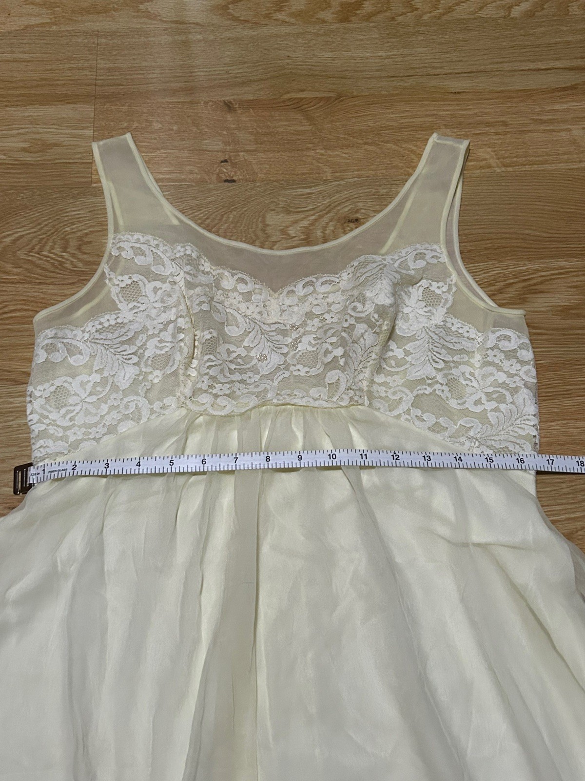 1960’s Shadowline Vintage Nightgown Dress Lingerie ~ Butter Yellow