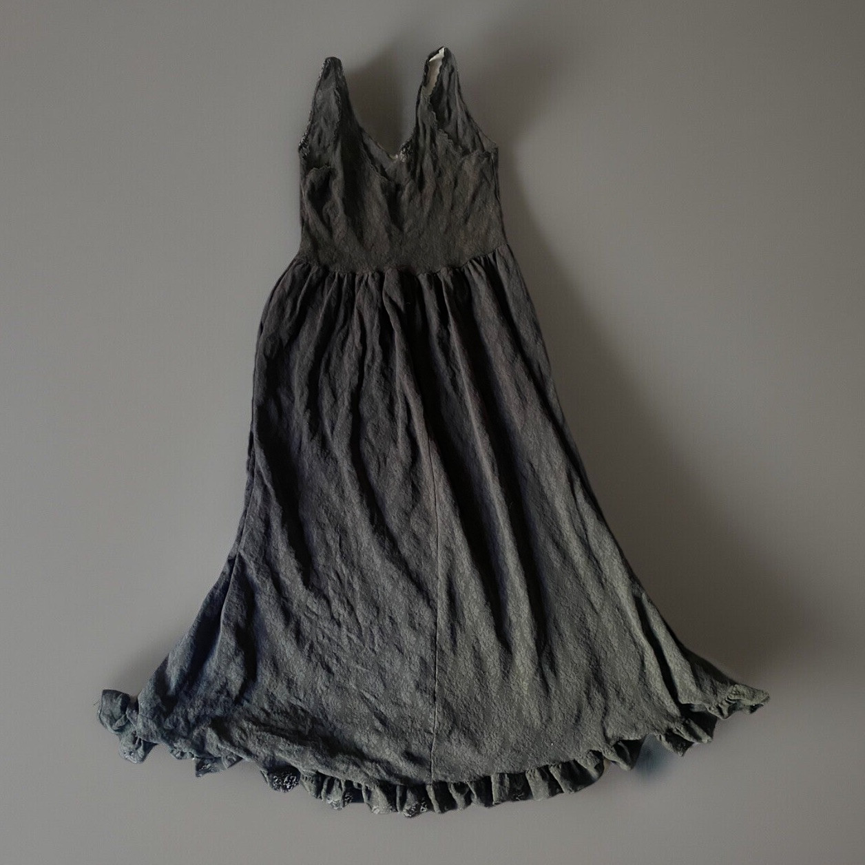 60’ Vintage Maidenform Lace See thru Black Under Dress Sz M Union Label Tag