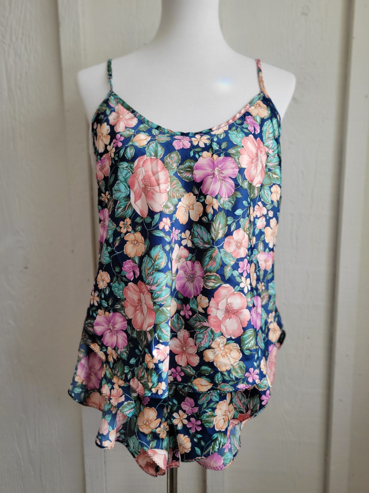 VTG California Dynasty Satin – Cami-Shorts -Resortwear-Travel Athleisure