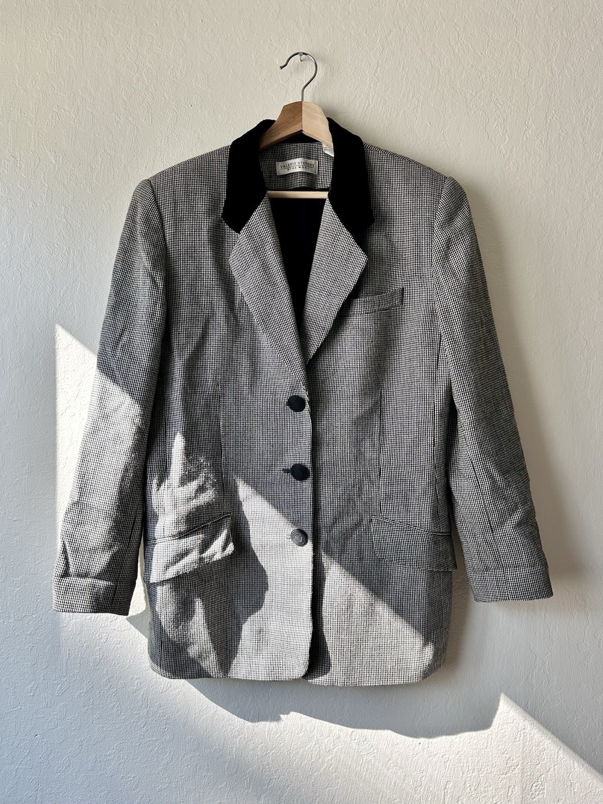 Vintage 90s valerie stevens wool equestrian riding blazer size 12 velvet collar